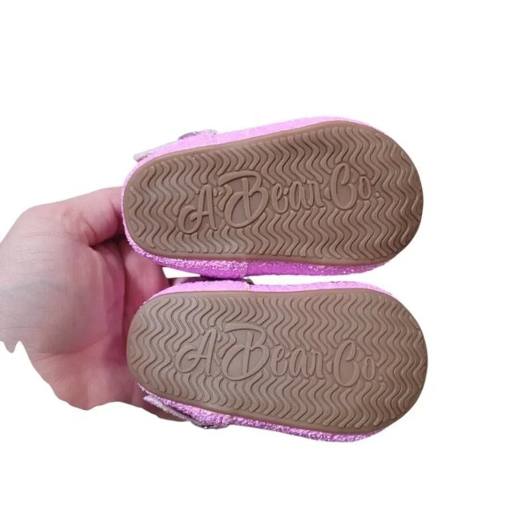 A Bear Co Toddler Size 3 Purple Glitter T-Strap Flats‎ Girl's